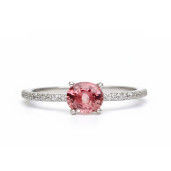 Silver ring with Natural Peachy Tourmaline