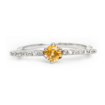 Silver Ring with Natural Yellow Sapphire