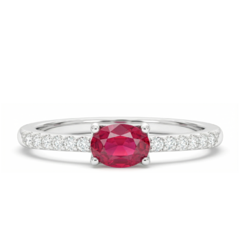 Silver Ring with Natural Ruby