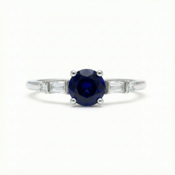 Silver Ring with Natural Blue Sapphire