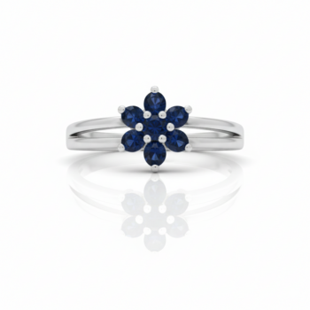 Silver Ring with Natural Blue Sapphire