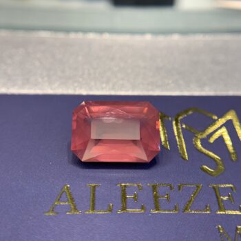 Certified Natural Mahenge Spinel Gemstone: Milky Pink-Peach, Emerald Cut, 7.7 Carat, Tanzania Origin