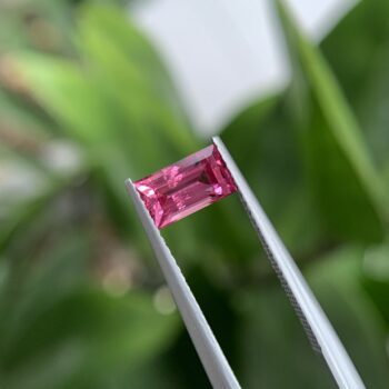 Natural Mahenge Spinel Gemstone: Vivid Neon Pink Emerald Cut, 1.27ct Tanzania Origin, direct mining